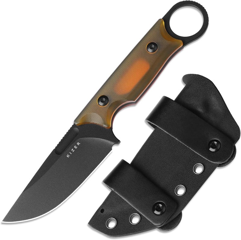KIZER Cabox Fixed Blade Knife 3.36" Nitro V Steel Fixed Blade Hunting Knife PEI Handle with Sheath for Survival Camping Hunting 1048A6 - Image 1